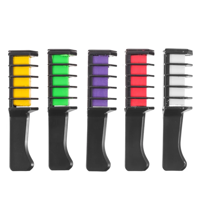 5 un. peines temporales para el cabello de secado rápido arco iris color de cabello