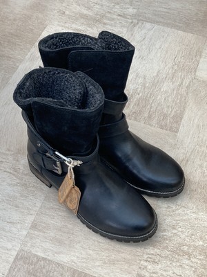 FAT FACE BAILDON Biker Boots Black 