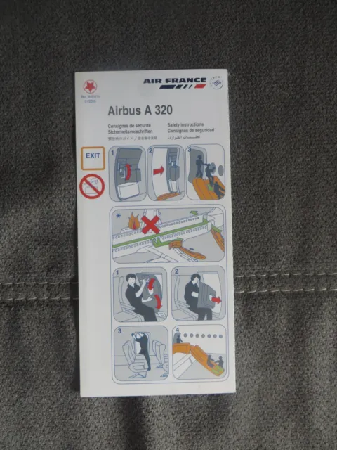 Safety Card  - Sicherheitskarte - Air France - Airbus A320 - Version Jan. 2008