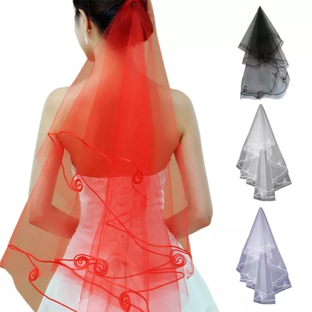 Wedding Veil Bridal Tulles Double Layer Long Halloween Cosplay Party Decor