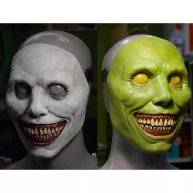 Creepy Halloween Mask Smiling Demons Horror Face Masks The Evil Cosplay Fact Glo