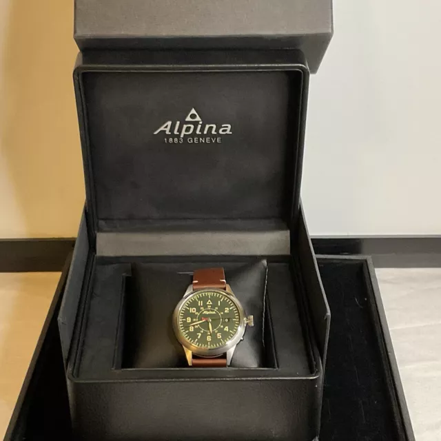 ALPINA STARTIMER PILOT Men's Green Dial Watch $399.00 - PicClick