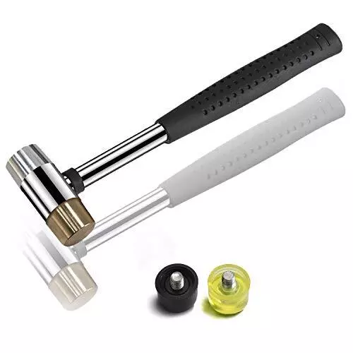 Gunsmithing Hammer With 4 Tipsinterchangeable Tool 25mm Dual Head Nylon Rubber H