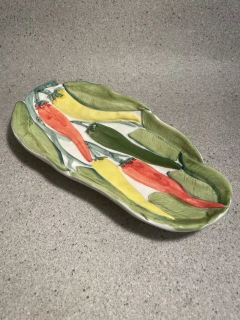 Vintage Italian Pottery Hand Painted Pepper dish