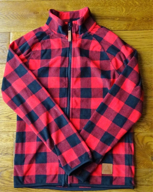 Giacca Tartan H&M Ragazzi Extra Morbida Pile Nero & Rosso a Quadri 10-12 Anni