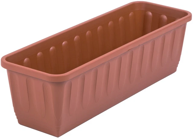 GRAND 60CM PLANTE Terre Cuite Plastique Trough Pot de Fleur Plastique
