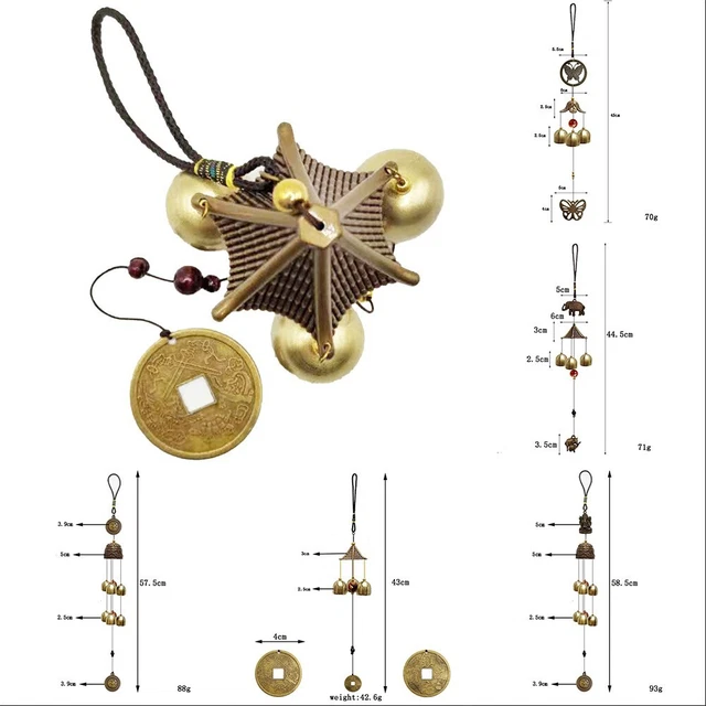 Small snail Cloche à Vent Japonaise Carillon Vintage en Cuivre Carillons Éoliens Décoratifs D'extérieur Décoratifs Suspendus pour Allée Jardin Cour Patio
