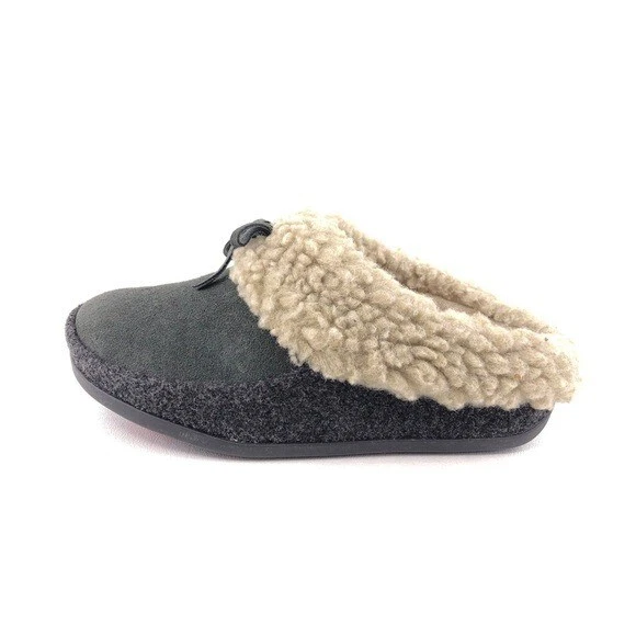 FitFlop The Cuddler Winter Slippers Womens Size 5 EUR 36 Gray Leather Wool
