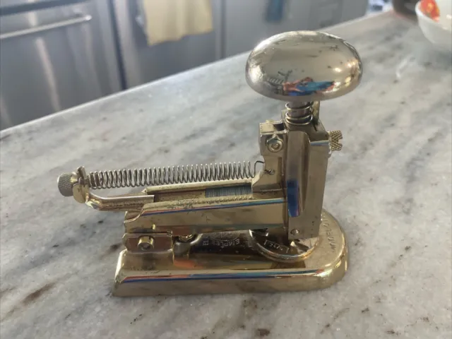 Vintage El Casco Stapler. Gold.