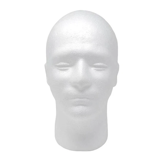 WHITE MALE FOAM Head Model for Hat Display Stylish For Headwear Stand