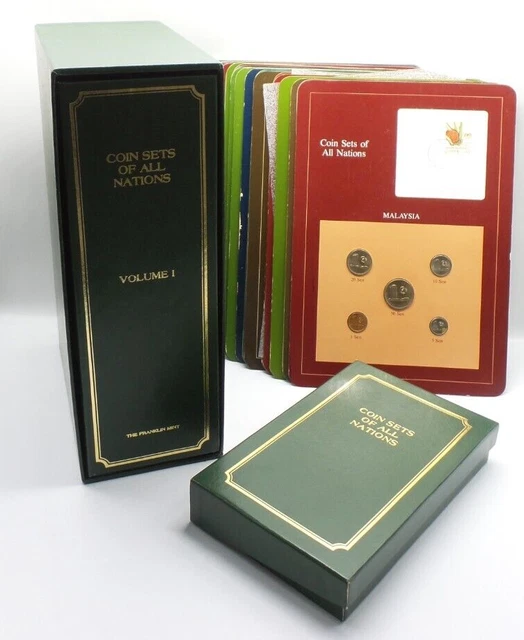 "Coins Of All Nations" Coin Sets (59 Total) w/ Stamps & Brochures - Z1097