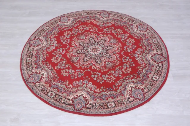 Tappeto rotondo Teheran Super in pura lana vergine rosso 195 cm