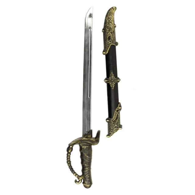 Piratenschwert mit Scheide Piratensäbel 52 cm Ritter Waffe Kurzschwert Karneval