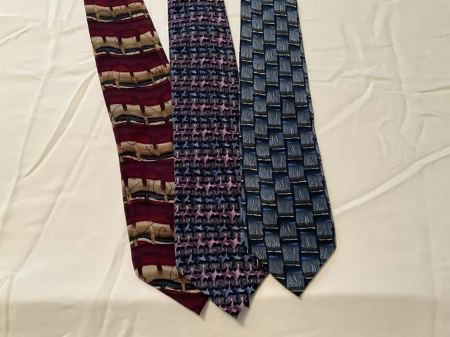 Jerry J. Garcia Silk Ties Neckties Lot of 3 Grateful Dead Deadhead