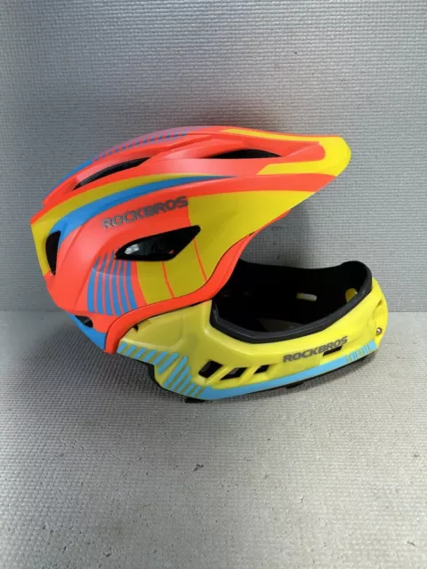 ROCKBROS 2 IN 1 FULL COVERED CHILD HELMET BIKE TT-32 SIZE S Neon Colors