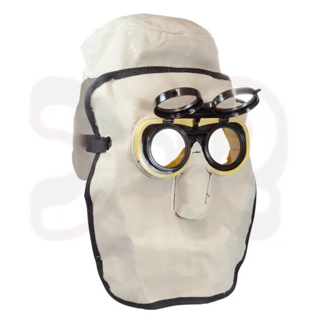SCAPP Schweißermaske Lederhaube 30 cm lang mit Schweißerkopfhaube Schweißerhaube