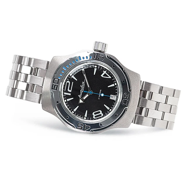 Montre De Plongée Mécanique EZOR Occasion - Boîtier Argenté, Bracelet Vert