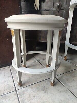 Furniture Louis XVI Old Stool White Gold Colors Antique Seating Makeup 3