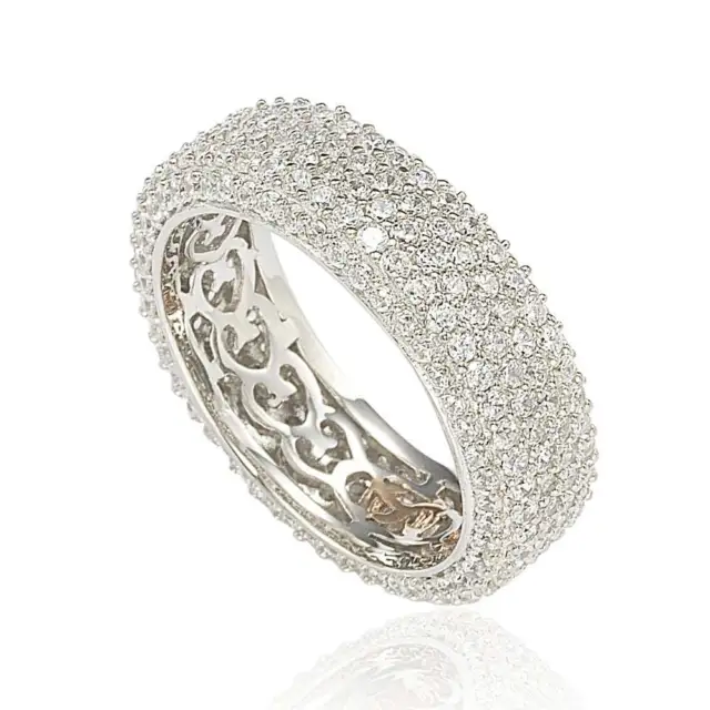 Suzy Levian Kubik Zirkonia Sterlingsilber Ewigkeit Pflaster Ring