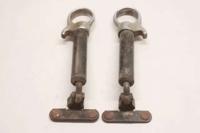 Vintage Original 1920's 1930's Car Truck HOOD HOLD DOWN BRACKETS Matched Pair 2