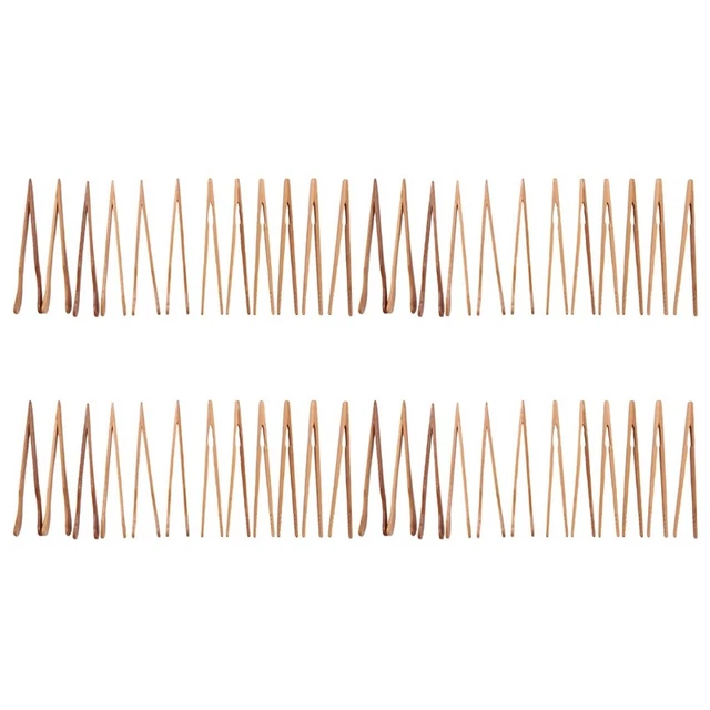 Lot De 12 Pinces Grille-Pain En Bambou - 6 Droites + 6 Courbes Pour Toast, Barbecue & Cuisine