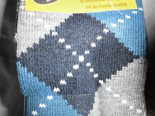 6 paires de chaussettes intarsia hommes 100%coton jacquard pour pieds sensible 3