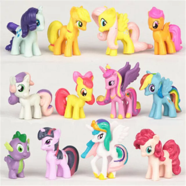 My Little Pony Figures Toys Mini Unicorn Fluttershy Rainbow Dash 12PC Bundle Set
