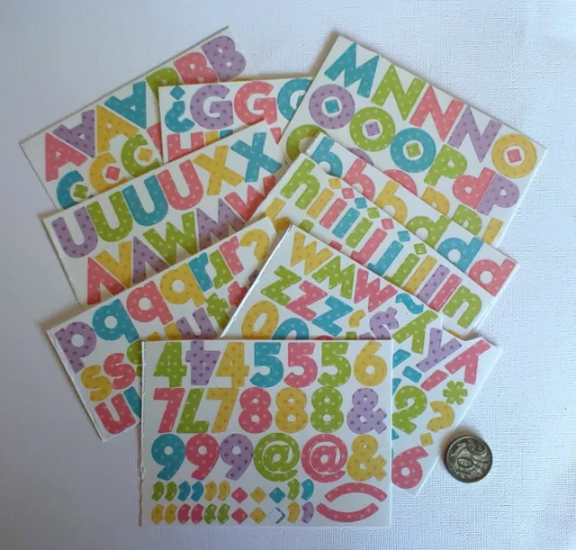Alphabet Stickers - Medium Pastel Polka Dot Stickers - Scrapbooking NO 206