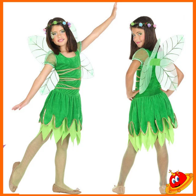 COSTUME CARNEVALE RAGAZZA Bambina Principessa Trilly Fata Verde Tg