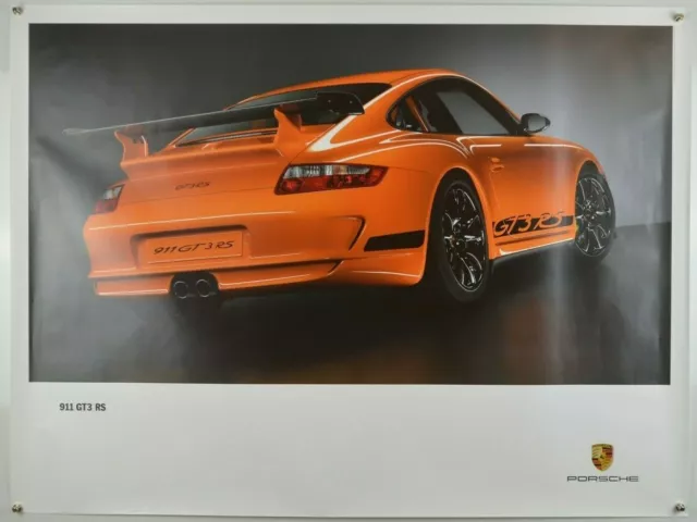 schönes Plakat Poster Porsche 911 997 GT3 RS orange 2006 101 x 76cm Showroom