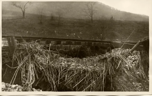 7Cc130 Rp 1936 Western Maryland Railroad Flood Damage West Of Knobmount Wv