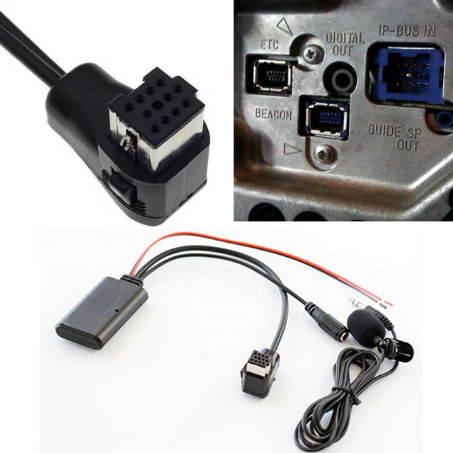 Car Stereo Radio AUX Audio Cable Adapter Bluetooth Mic Fit For Pioneer IP-BUS