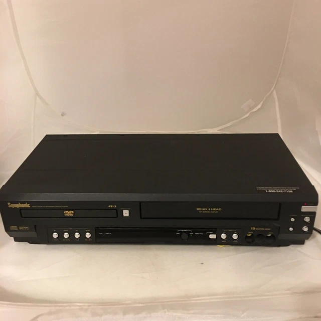 SYMPHONIC WF803 VHS Player VCR Recorder & DVD / CD Player Combo Tested