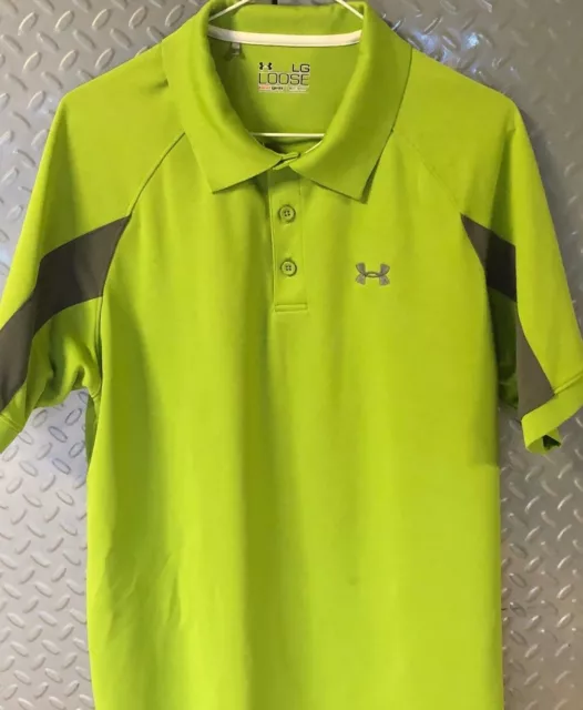 31321 Mens UNDER ARMOUR POLO GOLF SHIRT ~ L Large Loose Fit