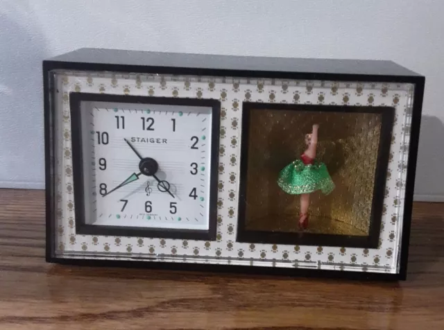 Vintage 1950s STAIGER Musical  Ballerina Dancer Alarm Clock