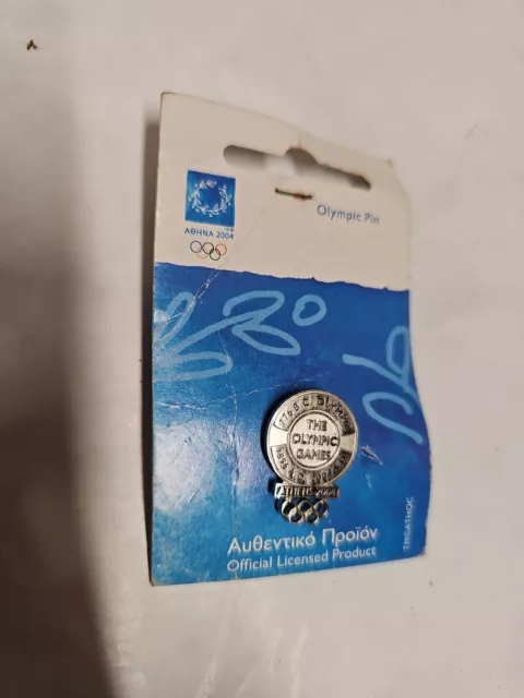 RARE ATHENS 2004 OLYMPIC PIN BADGE On card unused 1ST GAMES OF THE 21ST CENTURY