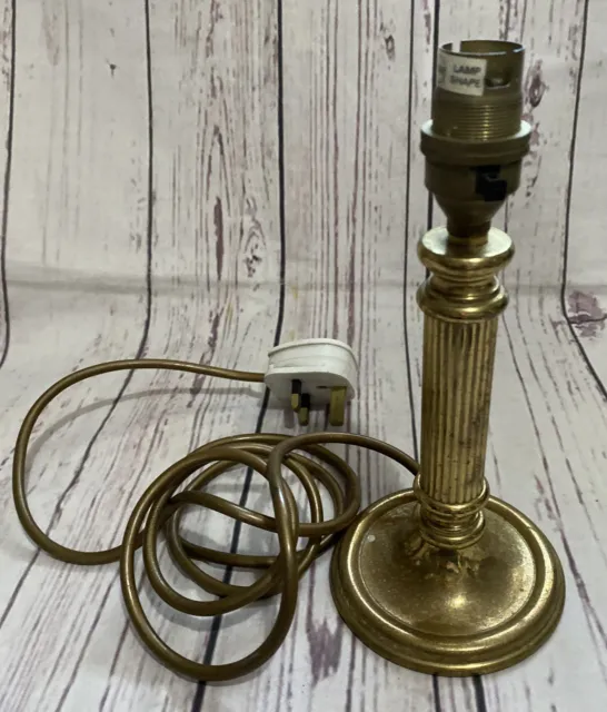 Fantastic Brass Column 9” Table Lamp ~ Good Working Condition