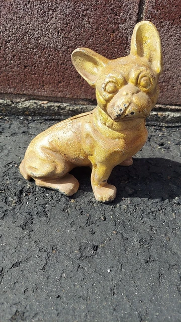 Antique Hubley Cast Iron Dog Bank French Bulldog