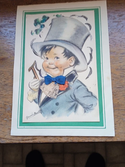 carte postale Germaine BOURET ancienne découpi