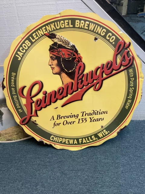 Vintage Leinenkugels Beer Sign Metal