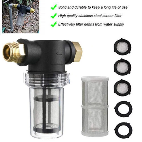 GARDEN HOSE INLET Filter Pressure Washer Water Sediment Attachment 100