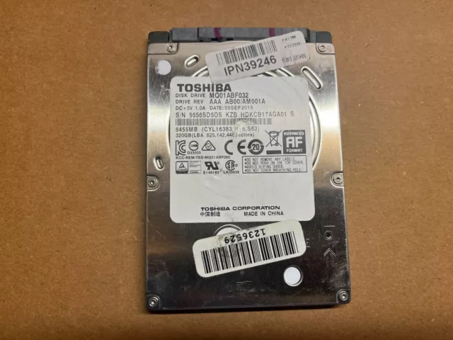 Toshiba 2.5" 7Mm 320Gb Mq01Abf032 Sata Notebook Laptop Hard Drive Hb-2 2