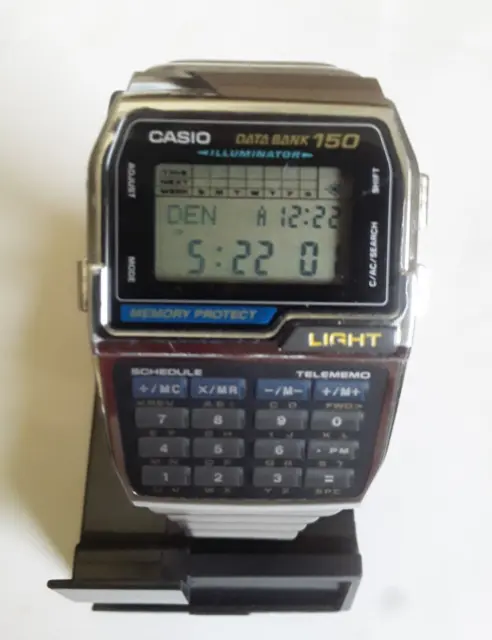 Casio Original Data Bank Men Silver Stainless Steel Watch DBC1500-1500