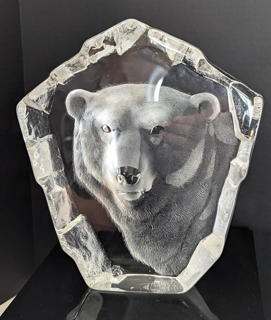 MATS JONASSON POLAR Bear Crystal Art Glass Sculpture, 3361 285.00