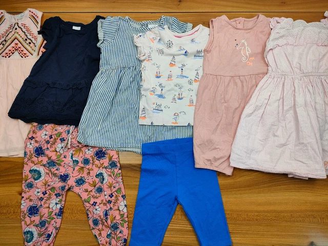 {B89} girls 12-18 months summer bundle dress t-shirt romper NEXT M&S Dunnes