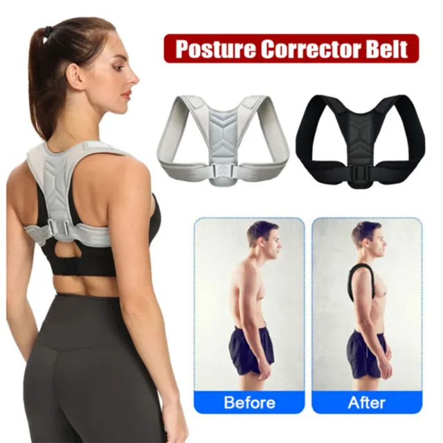 Posture Corrector Body Brace Back Lumbar Shoulder Support Belt Adjustable UK