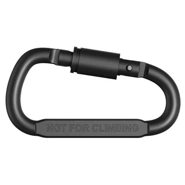 fr D-ring Locking Carabiner Clip Hanging Hook Buckle Outdoor Tools (Black)