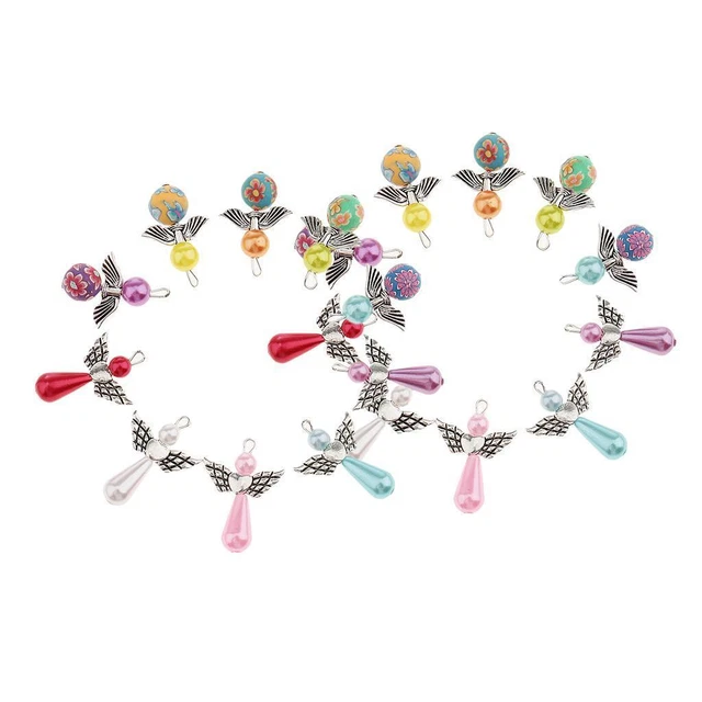 20 Piece  Polymer Clay Angel  Charms Jewelry Making Pendants for DIY Necklace