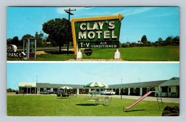 Glasgow DE, Clay's Motel, Delaware Vintage Postcard