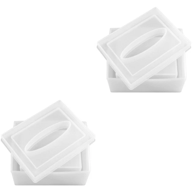 2 juegos de moldes de silicona soporte de tejido de silicona molde de tejido caja molde de fundición